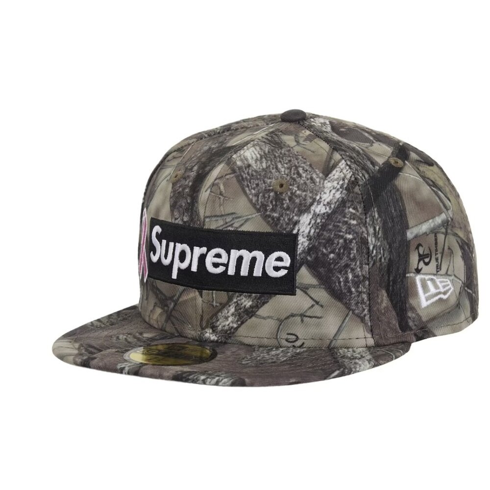 Supreme x New Era Breast Cancer Box Logo Camo Fitted 7 1/4